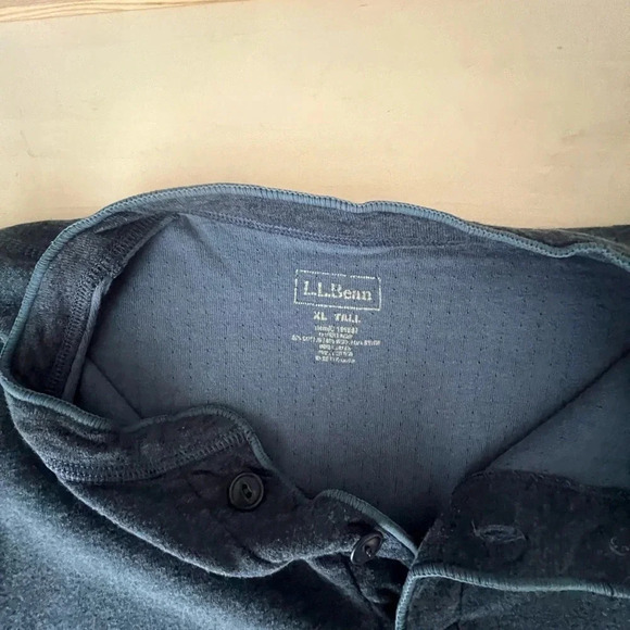 Men's L.L. Bean Cotton / Wool Henley - Blue XL Tall - Picture 6 of 6